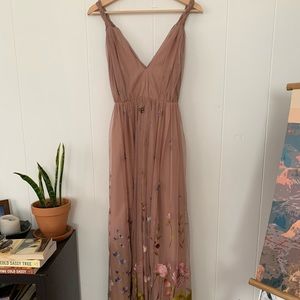 ASOS blush embroidered tulle gown